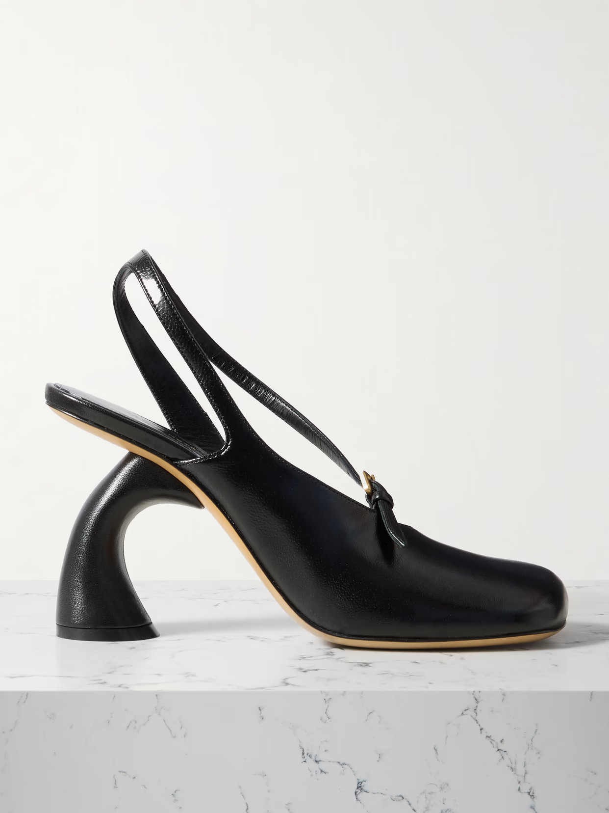 Dries Van Noten - Leather Slingback Pumps - Black | NET-A-PORTER (US)