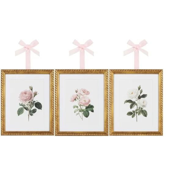 My Texas House Set of 3 Framed Trio of Roses 5" x 7" Floral Framed Wall Art | Walmart (US)