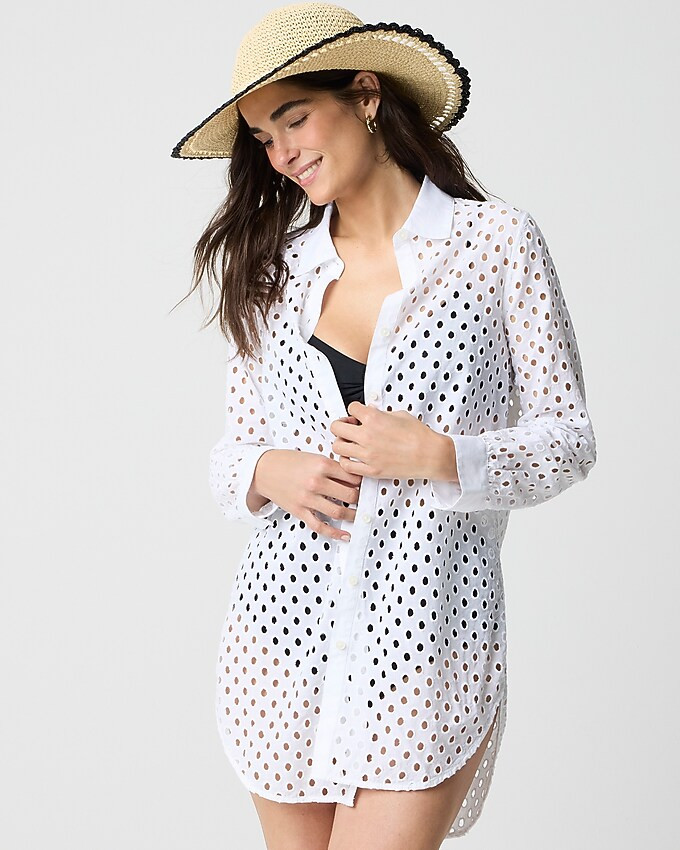 Button-front eyelet beach dress | J.Crew Factory