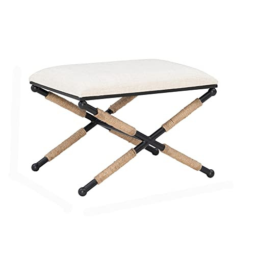 Linon Home Décor Farrow Campaign Accent Stool, Black | Amazon (US)