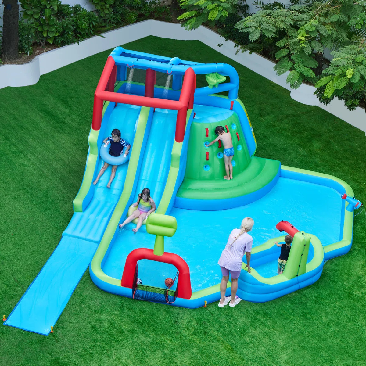 21' x 17' Inflatable Slide with Air Blower | Wayfair North America