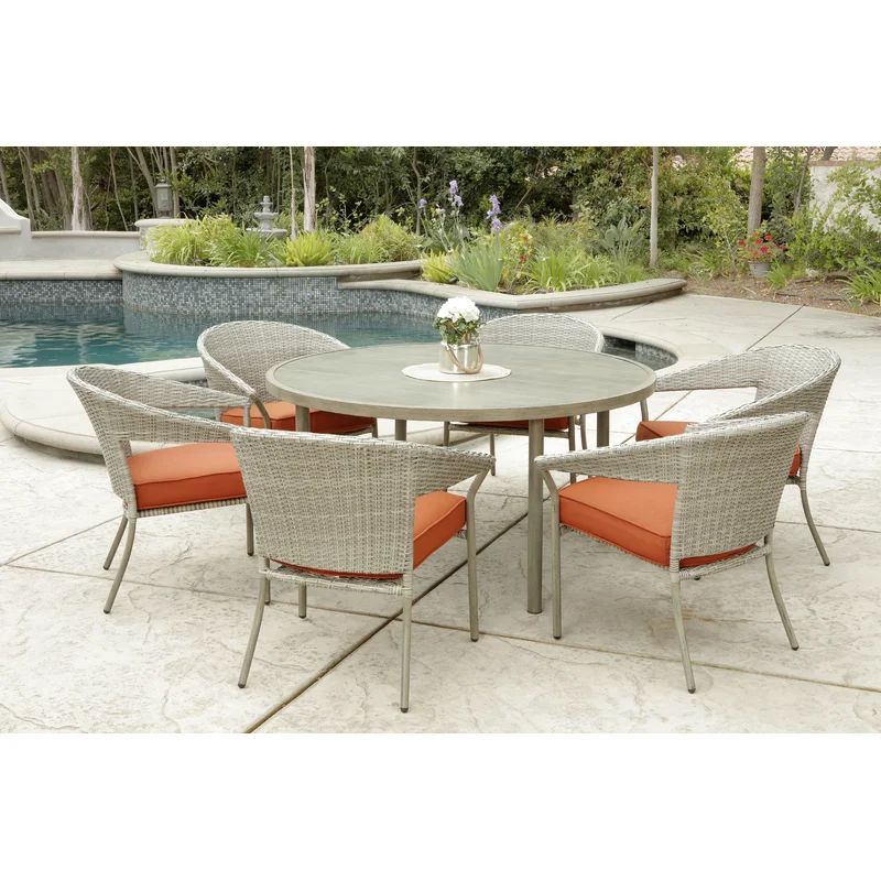 Baugh Round 6 - Person 54'' Round Dining Set with Cushions | Wayfair North America