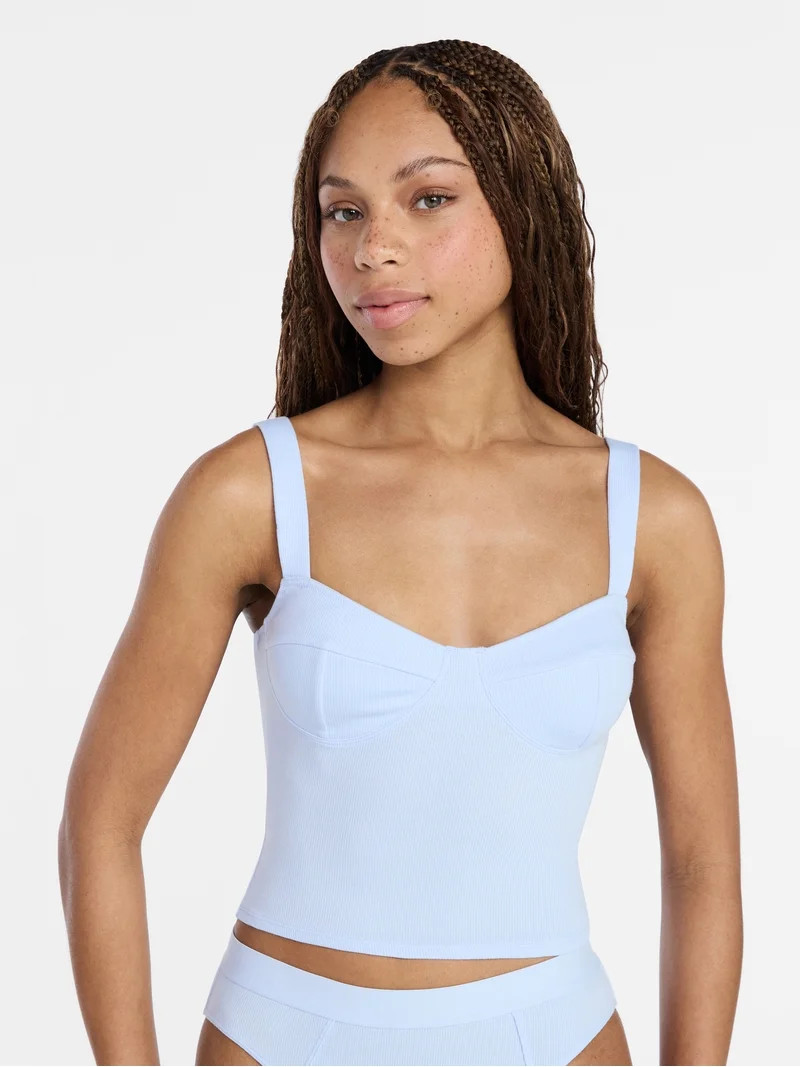 No Boundaries Cotton Rib Corset, Women's XS-XXXL | Walmart (US)