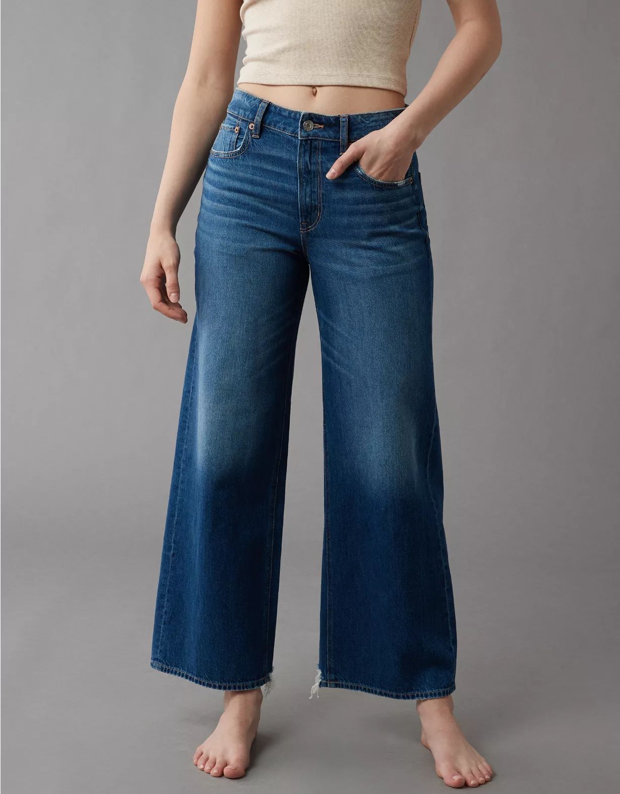 AE Strigid Super High-Waisted Baggy Wide-Leg Ankle Jean | American Eagle Outfitters (US & CA)