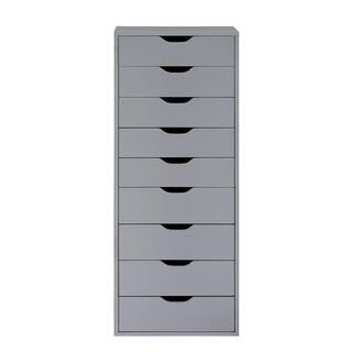 9-Drawer, Gray Wood Storage Dresser Cabinet, 18.9 in. Large Storage and Closet Organizer, Vertical File Cabinet | The Home Depot