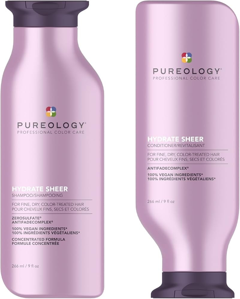 Pureology | Hydrate Sheer | Moisturising Shampoo and Conditioner Duo Set, For Fine, Colour Treate... | Amazon (UK)