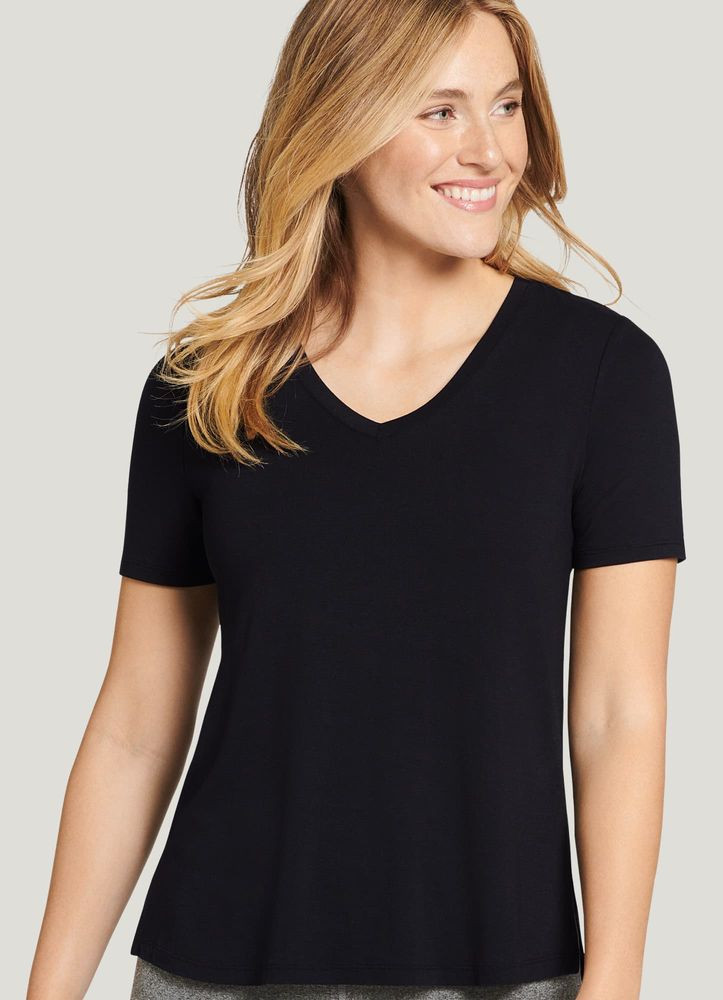 Jockey® Stretch Knit V-Neck Tee with Side Slits | Jockey