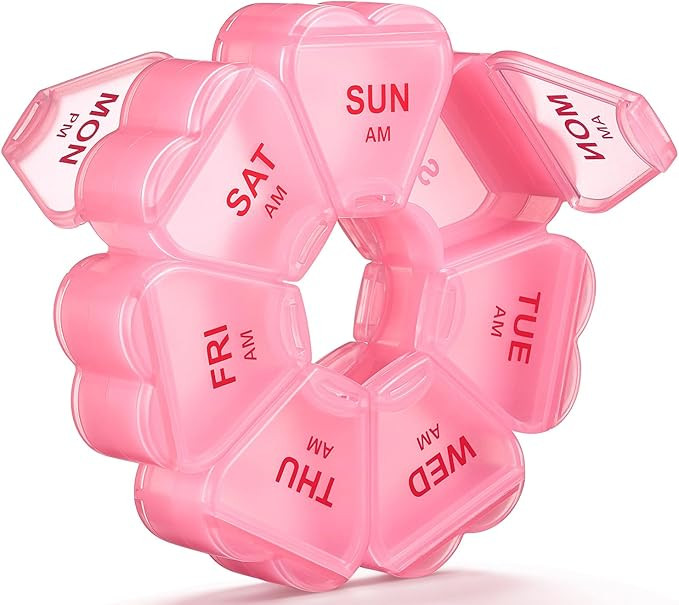 Weekly Pill Organizer, 7 Day AM/PM Pill Box with 14 Compartments, 2 Times a Day Travel Pill Case ... | Amazon (US)