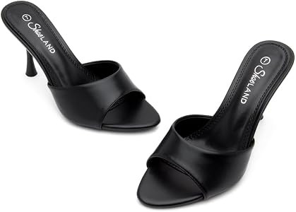 Shoe Land High Heels for Women – Slip-On Mules with Pointed Open Toe, Stiletto Heeled Dress Hee... | Amazon (US)