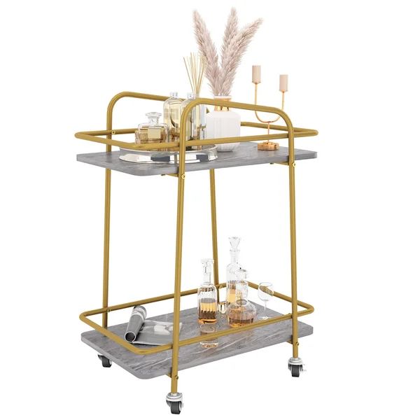 Khaleesah 23.6'' Wide Bar Cart with Removable Serving Tray | Wayfair North America