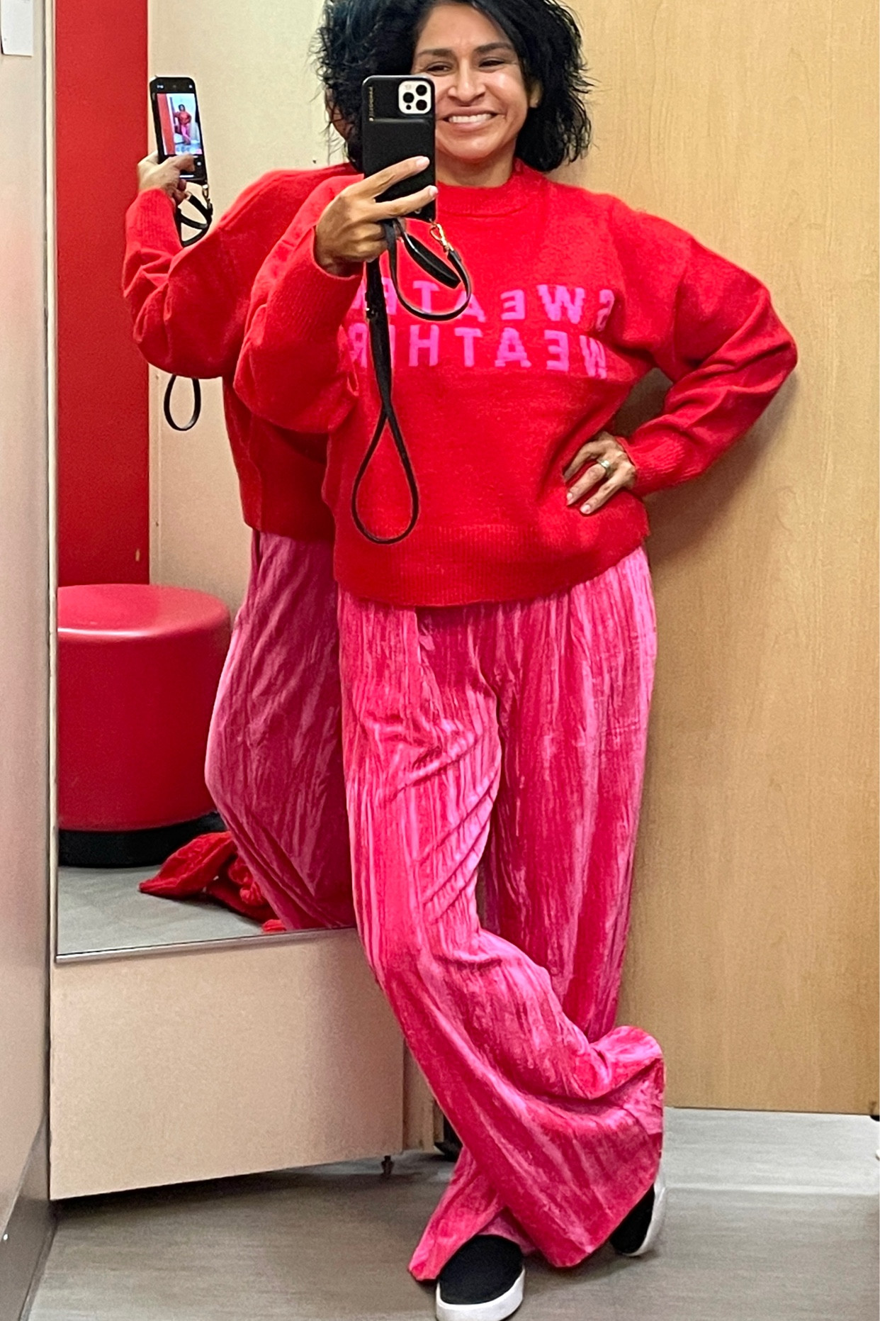 #target #targetfinds #pinkvelvet #pinkpants #holidayoutfit #christmasoutfit #redsweater #sweaterweather #redtop #giftsforher #comfyoutfit #pinkwidelegpants

#LTKHoliday #LTKSeasonal #LTKGiftGuide