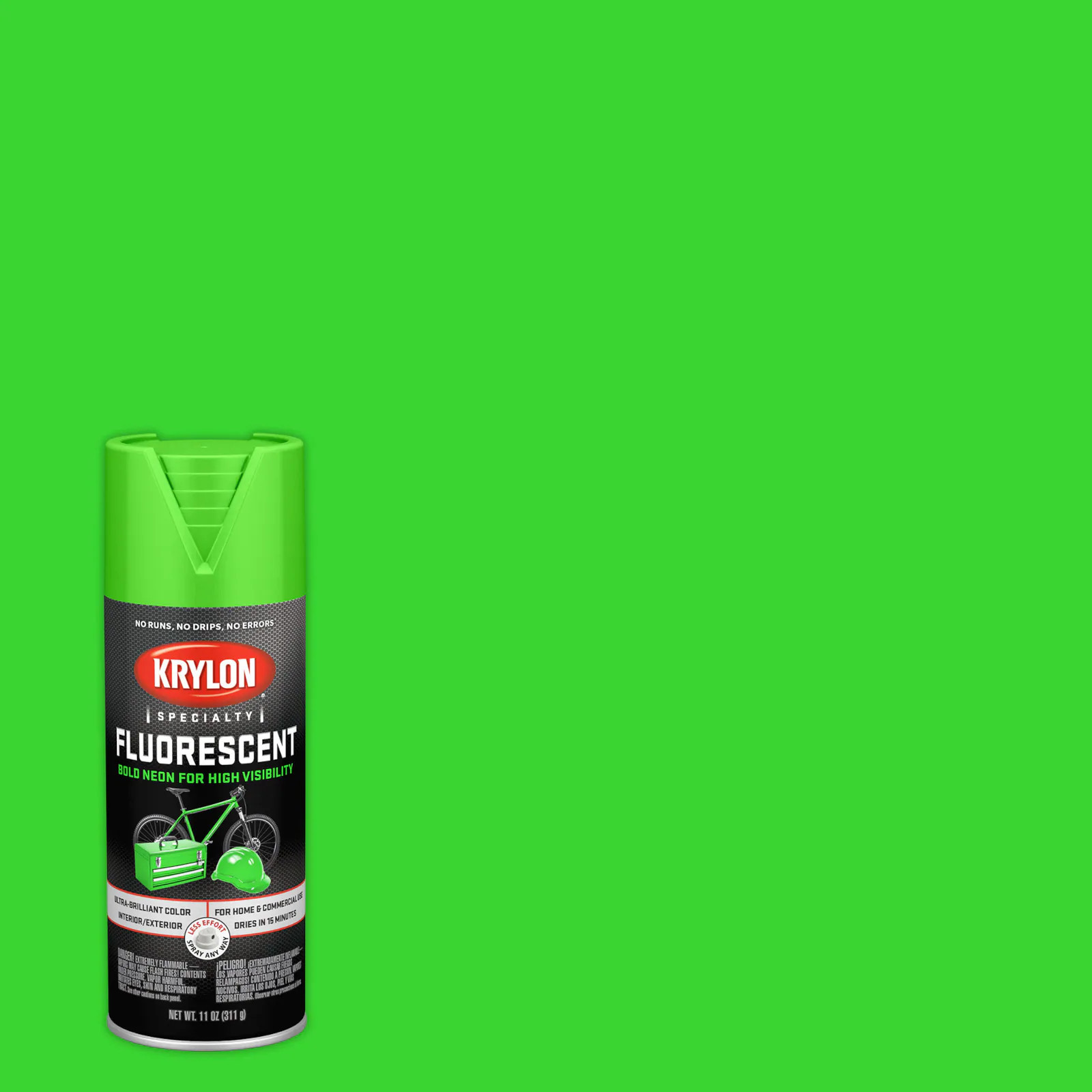 Krylon Gloss Green Fluorescent Urethane Spray paint ( NET WT. 11.0-oz ) | K03106888 | Lowe's