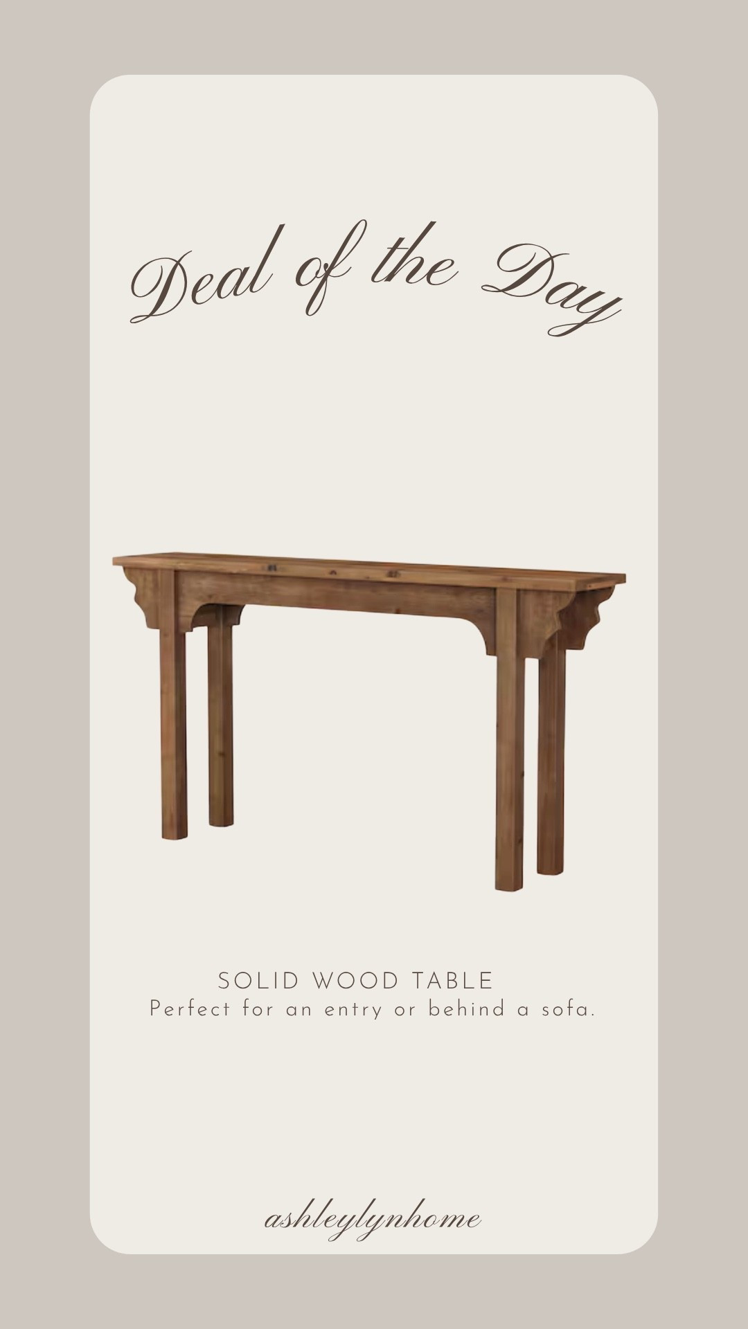 This wood table looks like a vintage antique find without the antique price tag .

#LTKHome #LTKSaleAlert