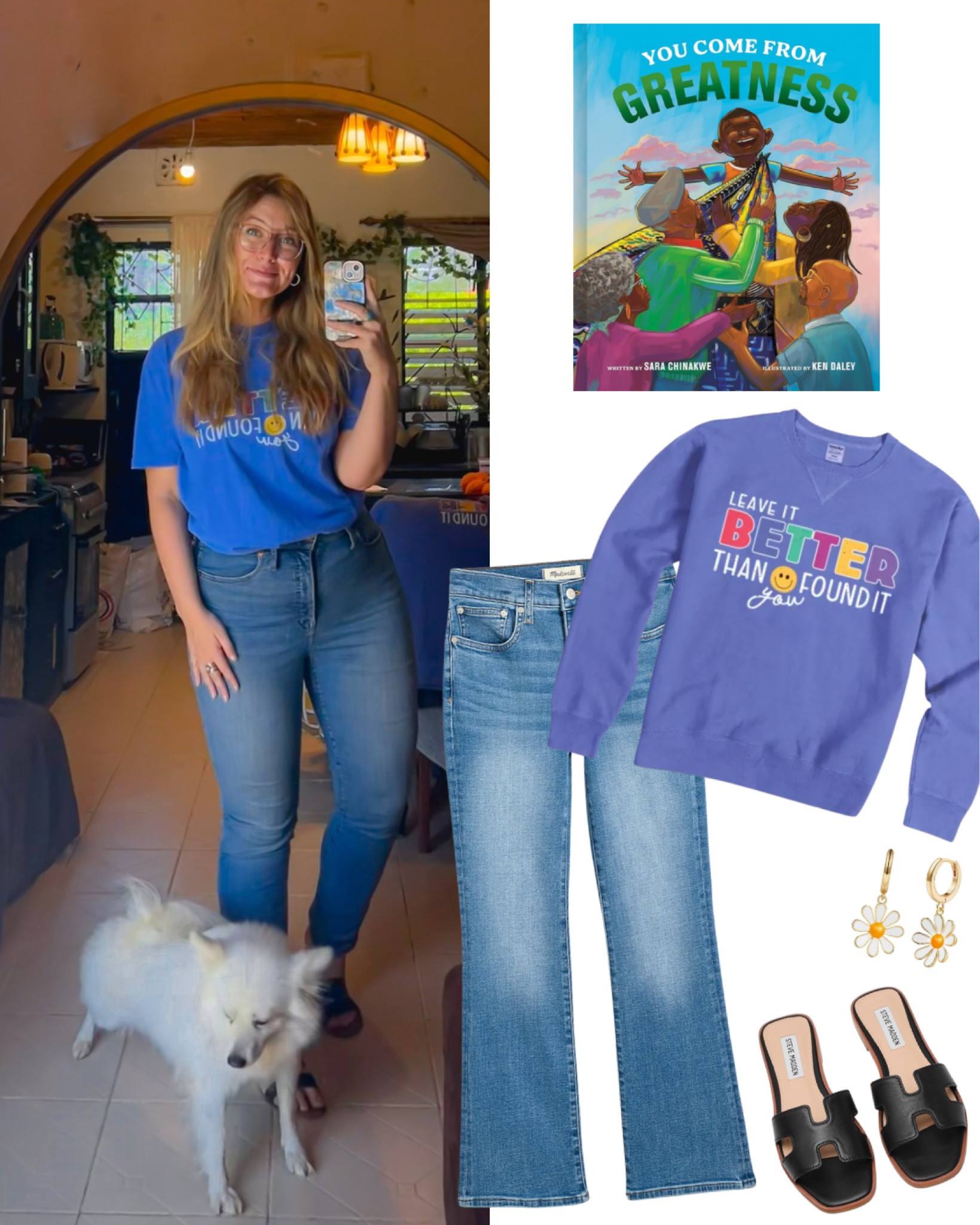 Weekend uniform for this teacher in East Africa 💙
Tshirt/sweatshirt is by the incredibly talented @breezybilingual . Jeans are my trusty @madewell Stovepipe style. Books tagged are some of my favorites. 

#LTKMidsize #LTKSeasonal #LTKKids