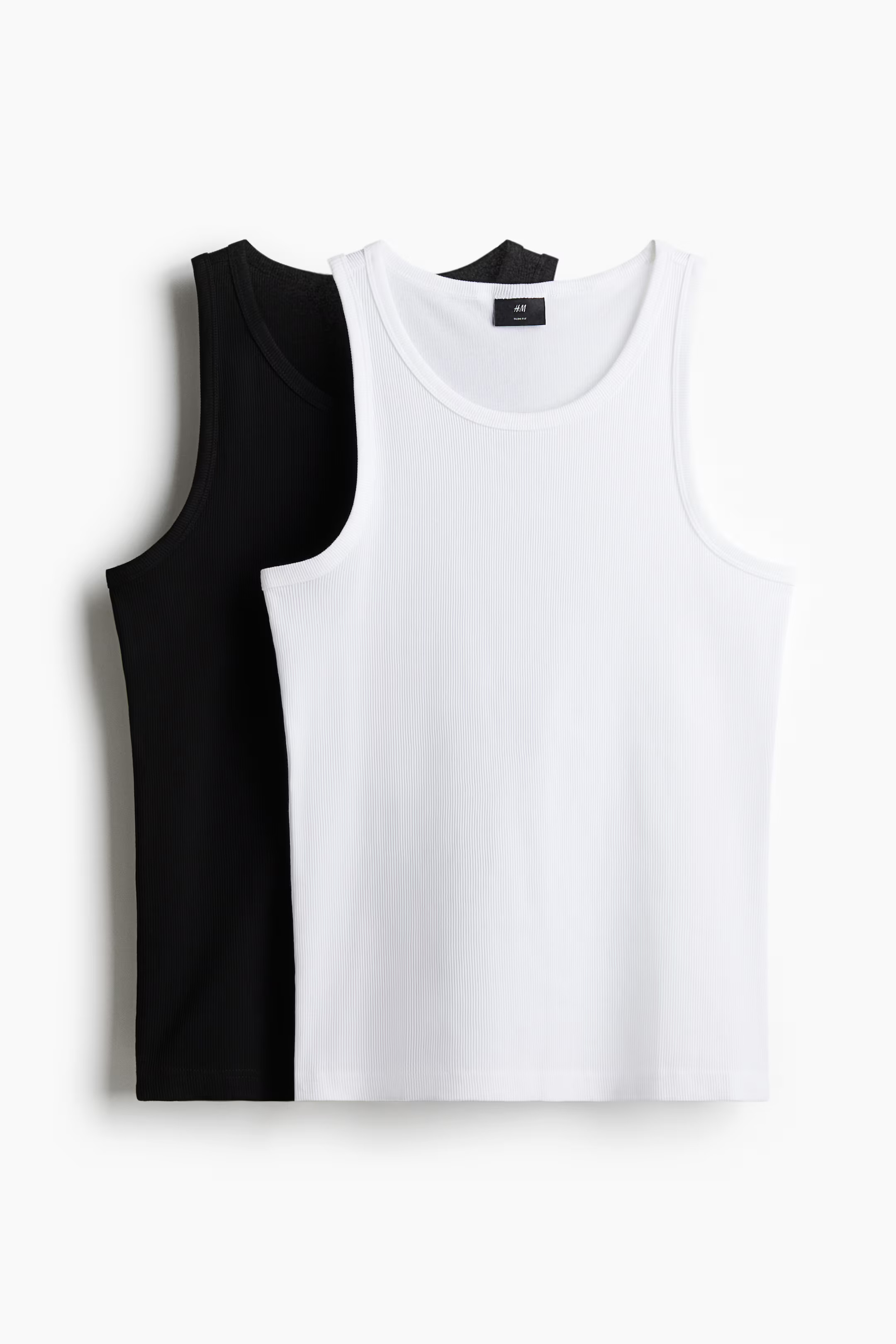 2-pack Slim Fit Ribbed Tank Tops | H&M (UK, MY, IN, SG, PH, TW, HK)