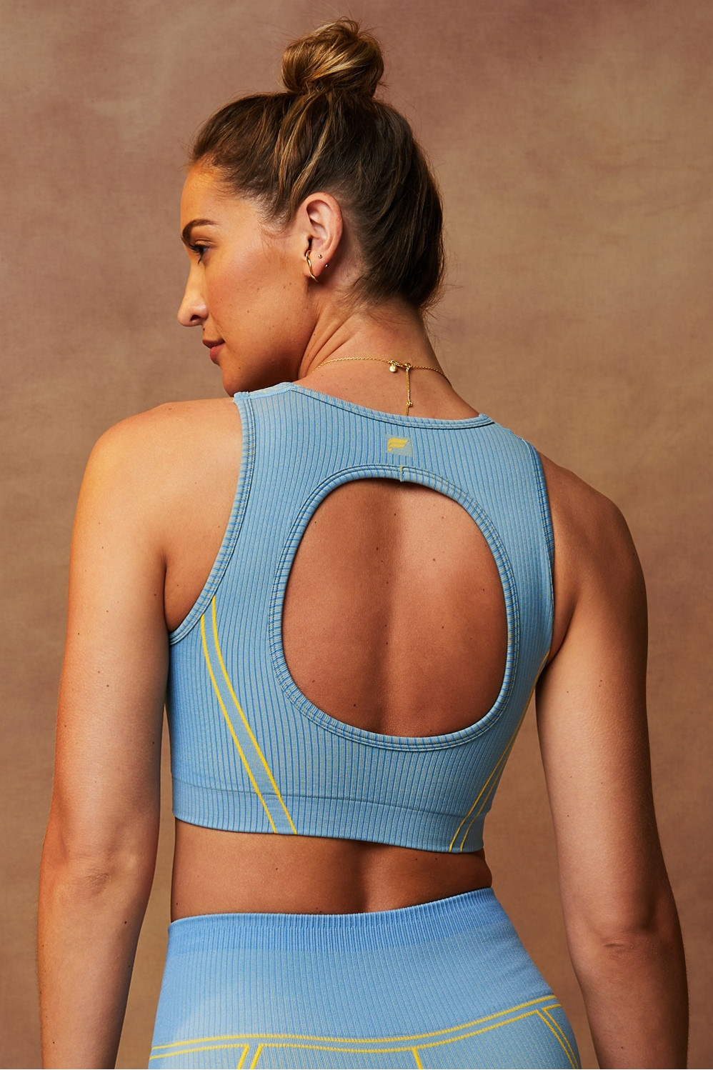 Seamless Low Impact Open Back Bra | Fabletics - North America