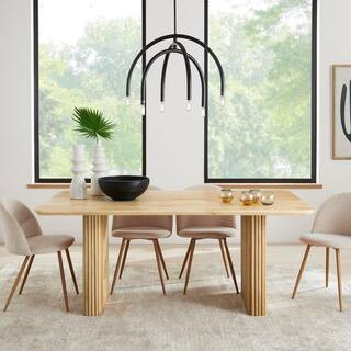 Home Decorators Collection Cranford 72 in. Modern Rectangle Solid Light Natural Wood Dining Table... | The Home Depot