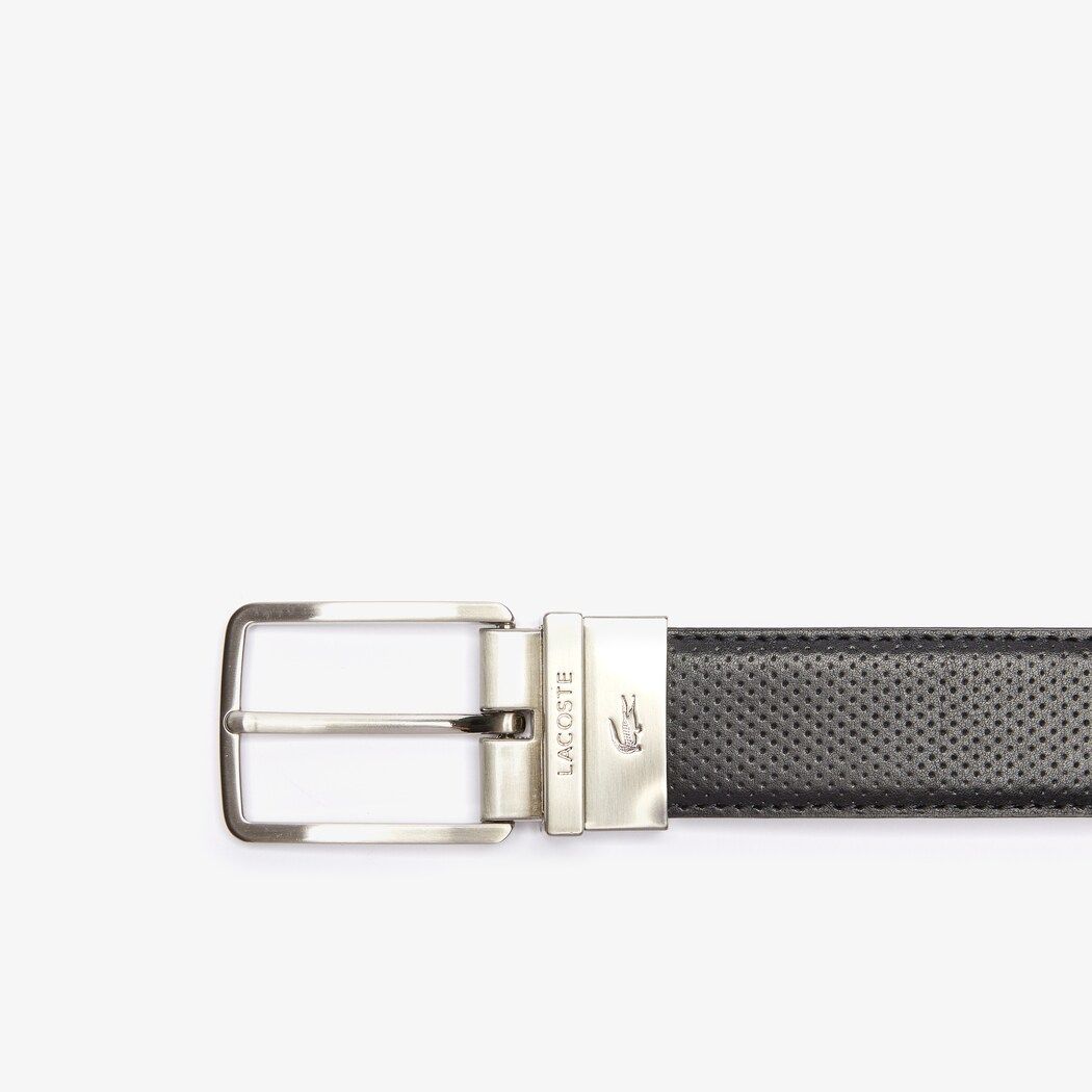 Men's Lacoste Engraved Buckle Reversible Piqué Leather Belt | Lacoste (US)