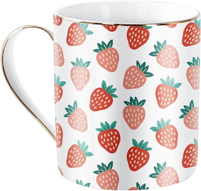 WAVEYU Ceramic Coffee Mug, Cute Water Mug Cup for Holiday, Mug with Handle for Home Office, Decor... | Amazon (US)