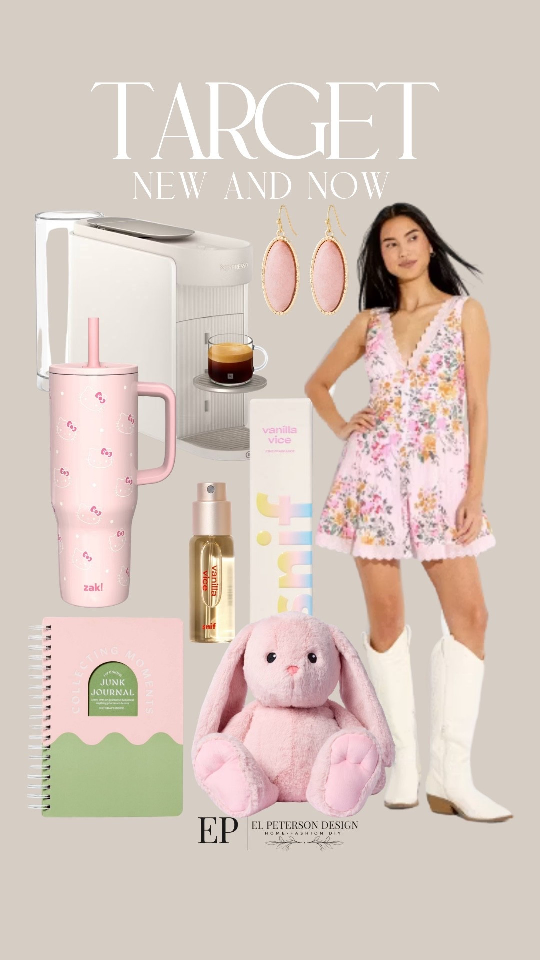 Target
New and Now
Earrings
Dress
Tumbler
Coffee maker
Stiff bunny
Journal
