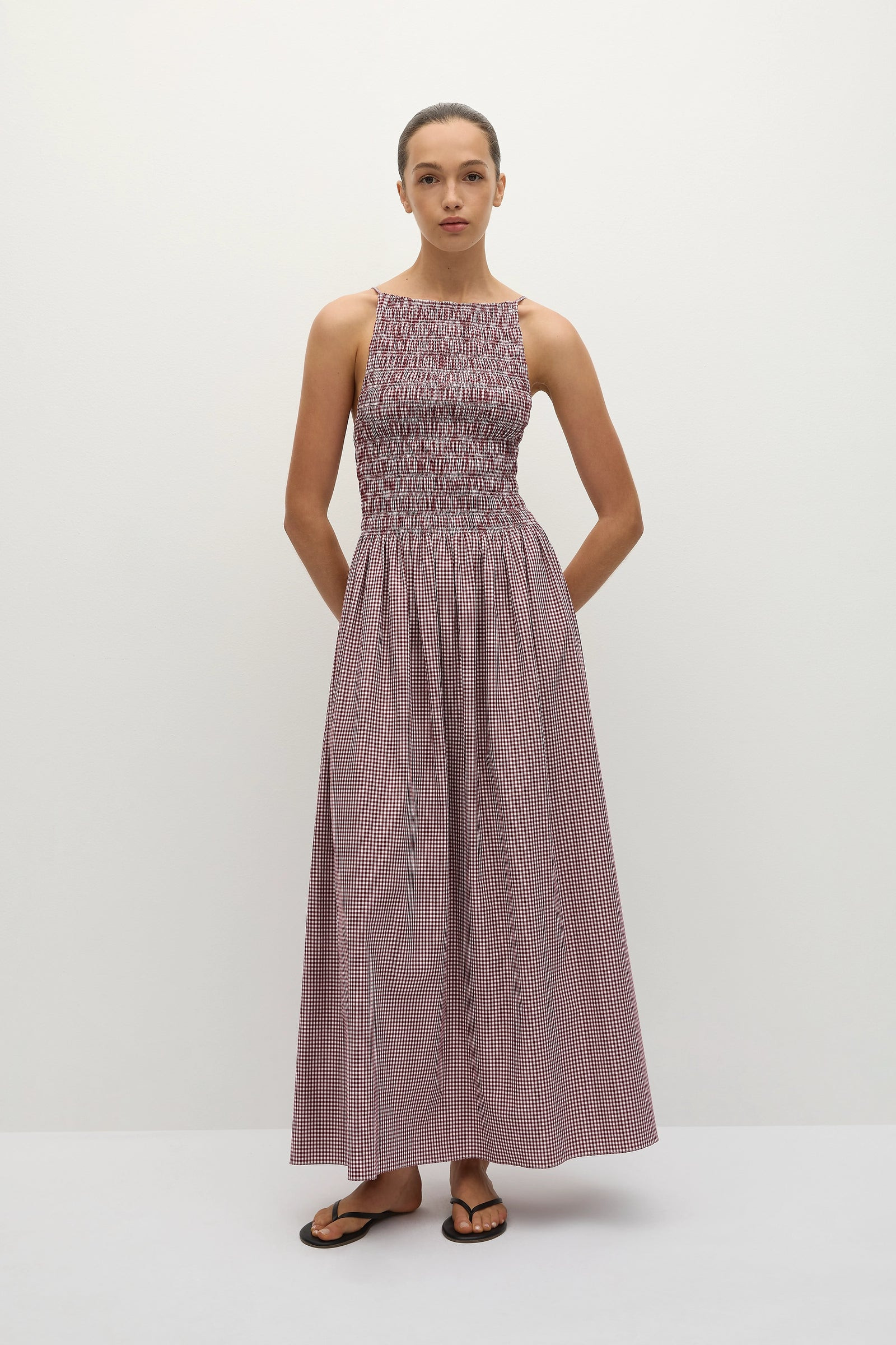 Laia Maxi Dress Gingham Deep Red | Faithfull (AU)