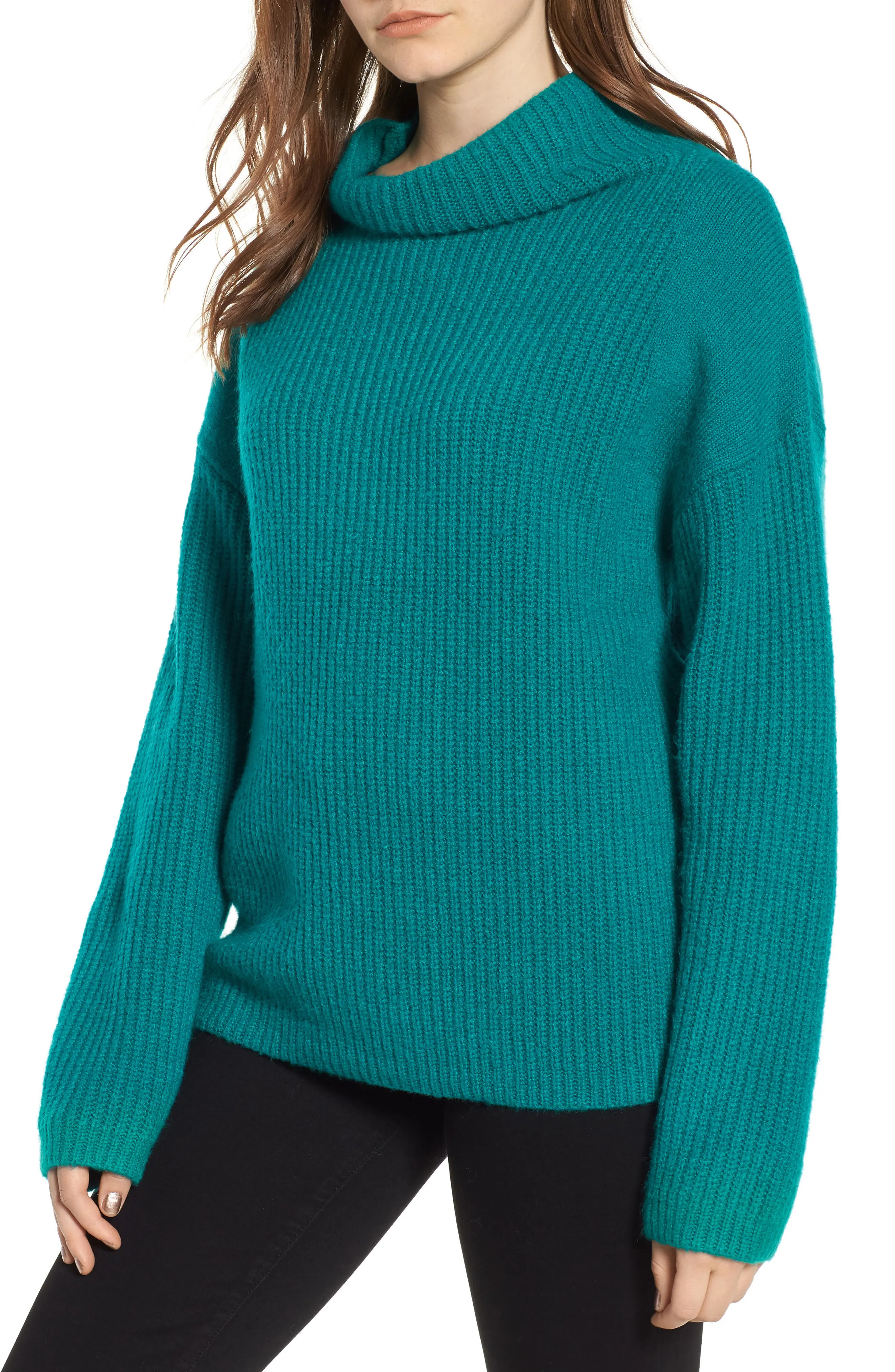 Trouvé Rib Funnel Neck Sweater | Nordstrom
