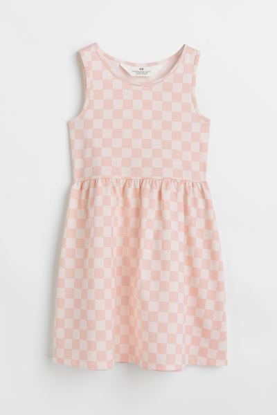 Sleeveless dress in cotton jersey with a printed pattern. Gathered seam at waist and flared skirt... | H&M (US)