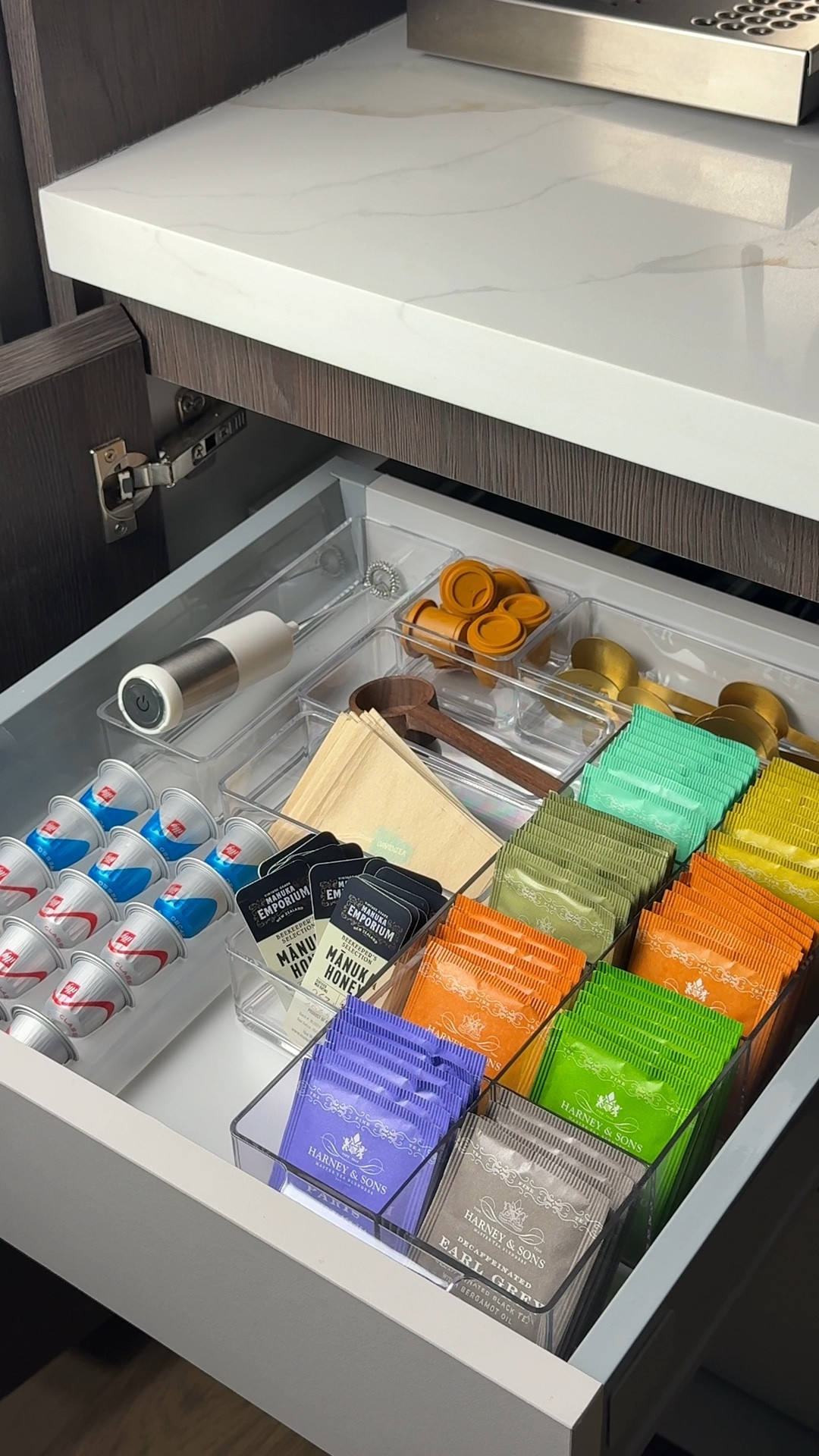 I am obsessed with organizing everything and of course our coffee and tea drawer wouldn’t be any different! My favorite part is probably the manual honey sachets… such an easy way to add some honey to your tea 🥹 



#LTKHome #LTKFindsUnder50 #LTKGiftGuide