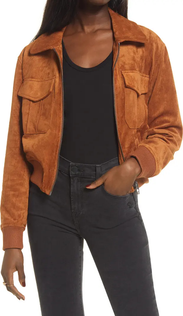 Faux Suede Bomber Jacket | Nordstrom