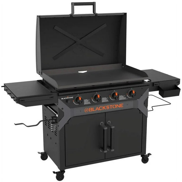 Blackstone 4 Burner Liquid Propane Outdoor Griddle with Hood Black | Walmart (US)