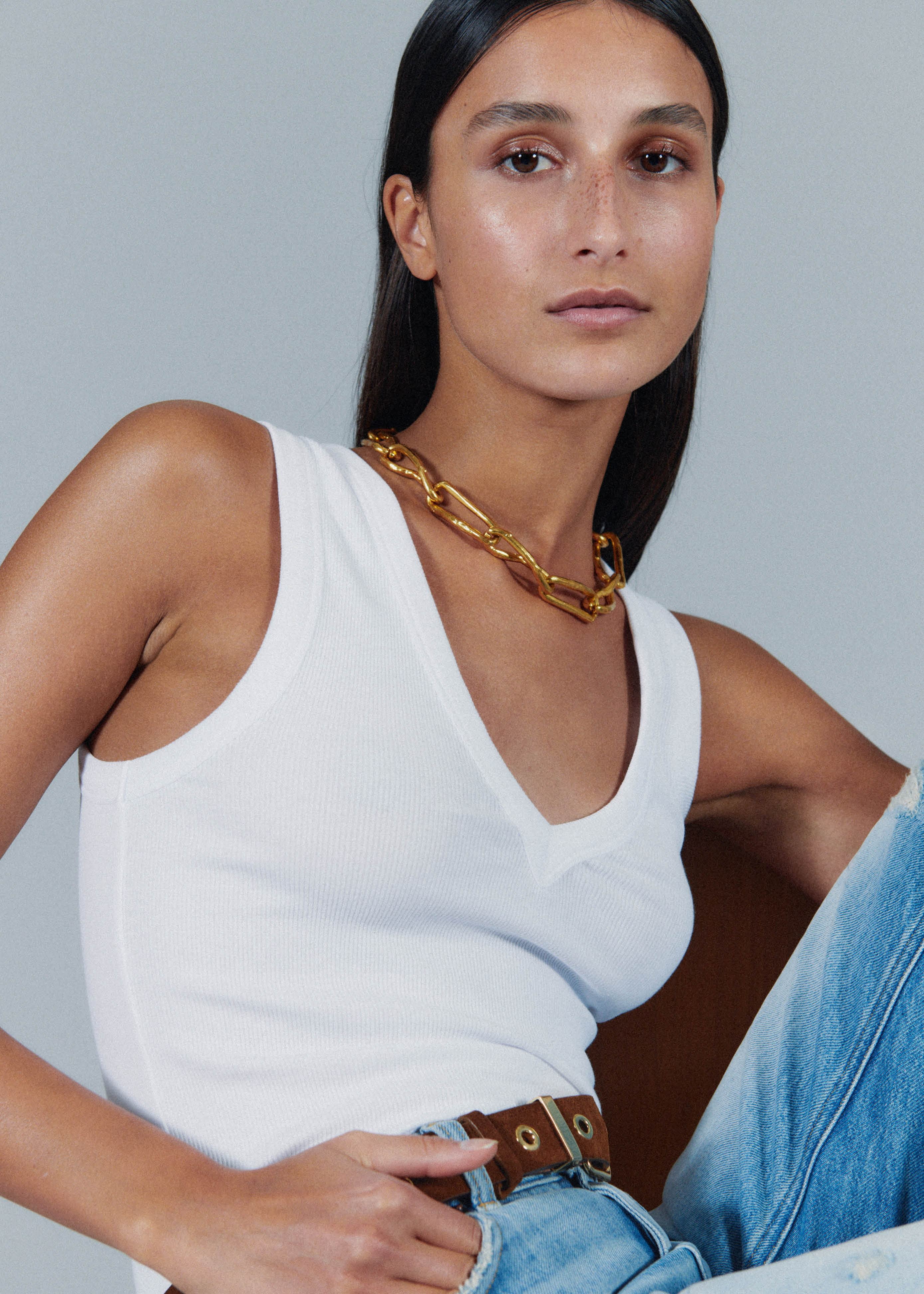 Women's White Ultimate V-Neck Vest | ME+EM | ME+EM US