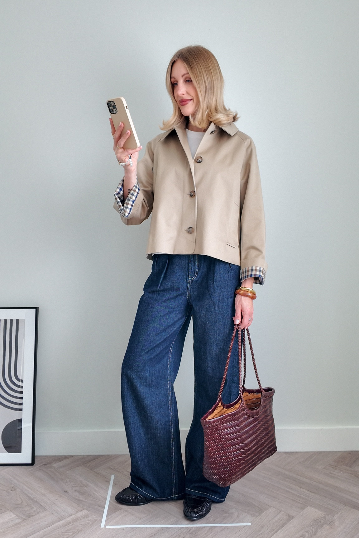 Cropped trench coat Sezane, wide leg denim jeans, woven tote bag, spring outfit, capsule wardrobe spring, dragon diffusionn

#LTKeurope #LTKFashionMonth #LTKspring