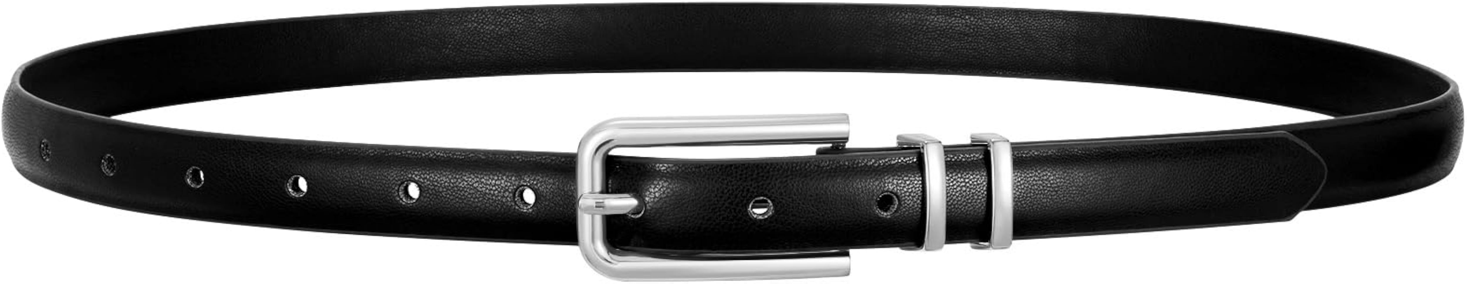 Women Skinny Leather Belt Thin Waist Belt for Women Jeans Dress Fashion Ladies Belt with Gold Buckle | Amazon (US)