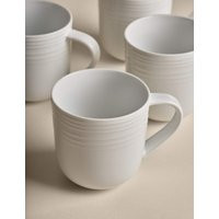 M&S Set of 4 Ribbed Mugs White | Marks & Spencer (UK)