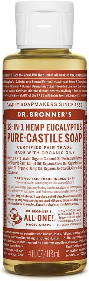 Dr. Bronner’s - Pure-Castile Liquid Soap (Eucalyptus, 4 Ounce) - Made with Organic Oils, 18-in-... | Amazon (US)