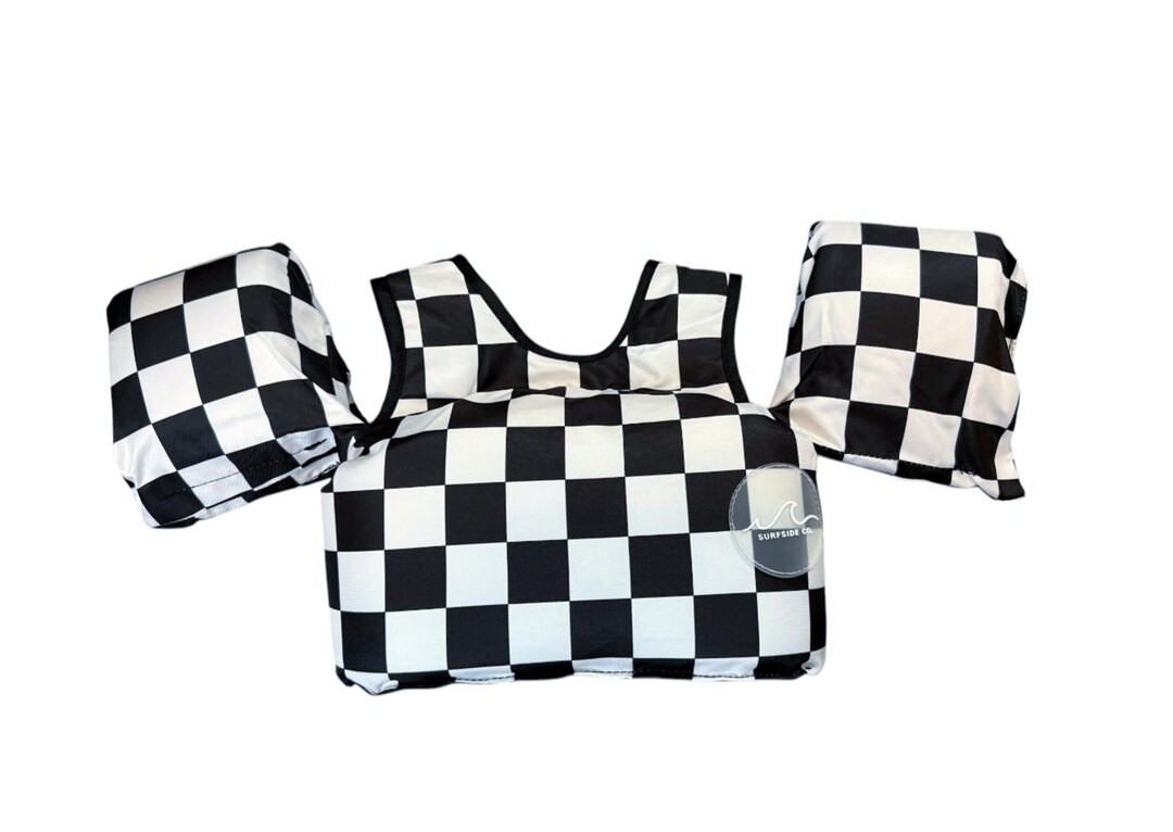 NEW! B/W Checkered Puddle Jumper, Water Wings, Swim Safety, Life Jacket, Toddler Life Jacket - Et... | Etsy (US)