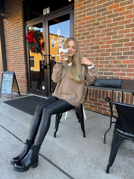 Coffee shop outfit
Preppy outfit
Date night outfit 
Winter outfit idea
Amazon fashion
Amazon outfit idea 
Black booties
Black boots
Leather leggings
Black leggings 
Spanx leggings
Winter outfit idea 

#LTKshoecrush #LTKstyletip #LTKfindsunder50