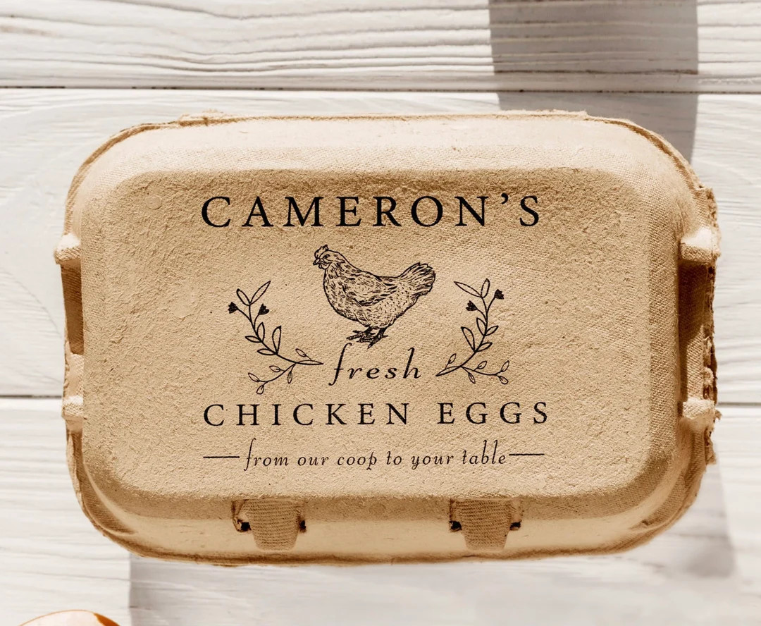 Farm Fresh Eggs Custom Name Stamp, Egg Carton Stamp, Duck Carton Stamp, Quail Egg Carton Stamp, C... | Etsy (US)