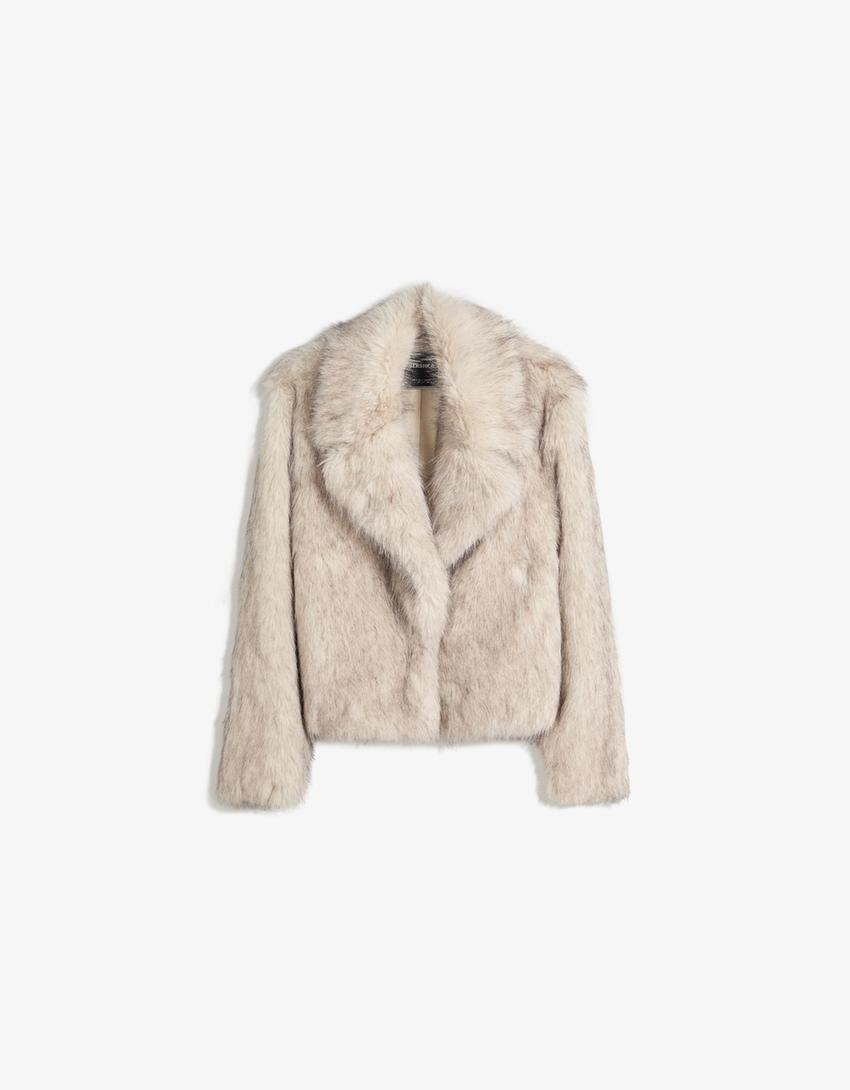 Faux fur jacket - Women | Bershka GB