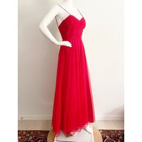 80's Red Gown, Chiffon Maxi, Dress, Prom Gown | Etsy (US)