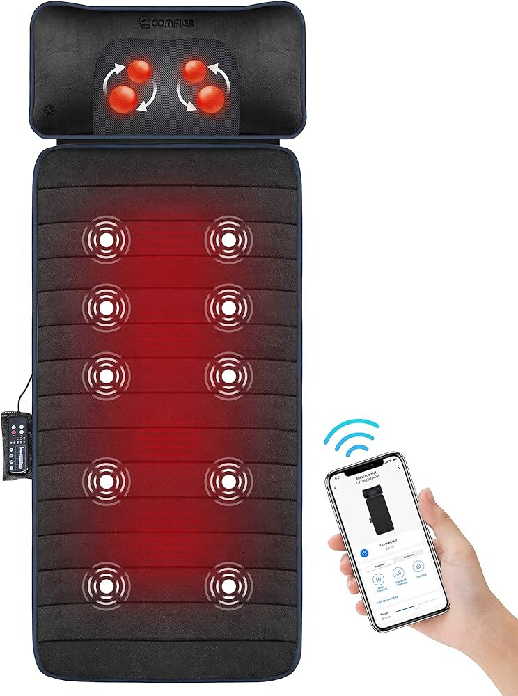 COMFIER Full Body Massage Mat with Heat & Vibration - 10 Motors, App Control, Movable Shiatsu Nec... | Amazon (US)