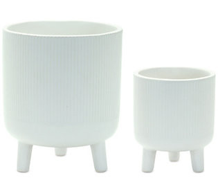Melrose Decorative Dolomite Pot with Legs (Set 2) | QVC