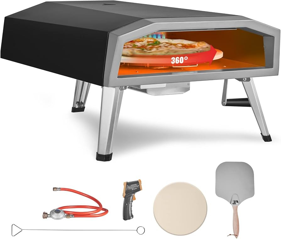 Vevor Gas Outdoor Pizza Oven 16-inch Propane Pizzaofen Portable Thick Stainless Steel Maker with ... | Amazon (US)
