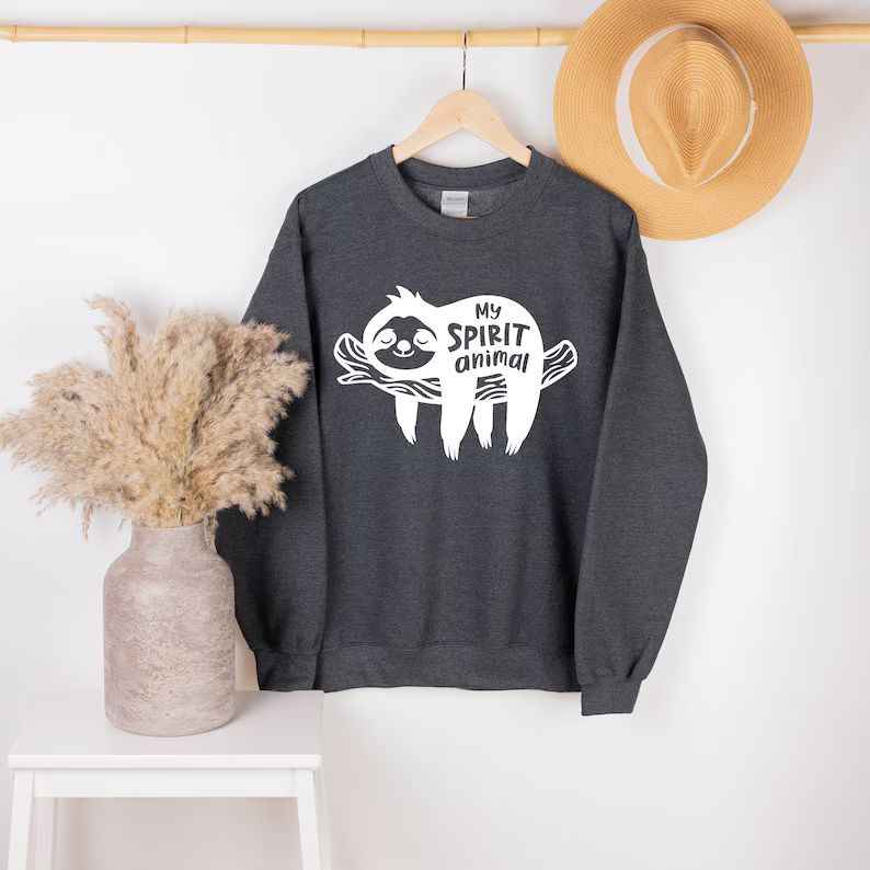 My sprit Animal Sweatshirt, Sloth Sweatshirt, Funny Sloth  Sweat, Wild Animal Sweater, Sloth Love... | Etsy (CAD)