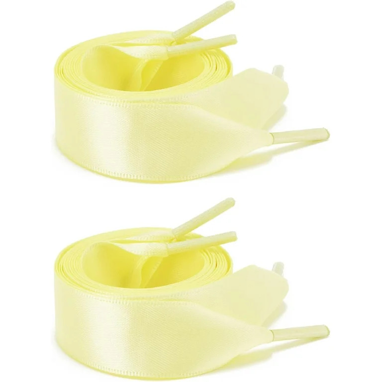 2 Pairs 47" Satin Ribbon Shoelaces 0.78" Wide Colourful Flat Silk Shoe Laces for Sneakers Boots W... | Walmart (US)