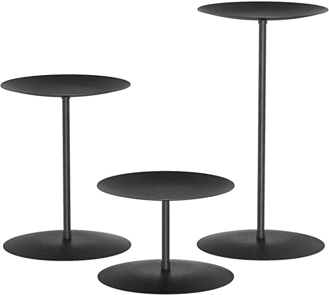 smtyle Halloween Pillar Candle Holders Set of 3 Centerpieces Plate for Tables or Fireplace with B... | Amazon (US)