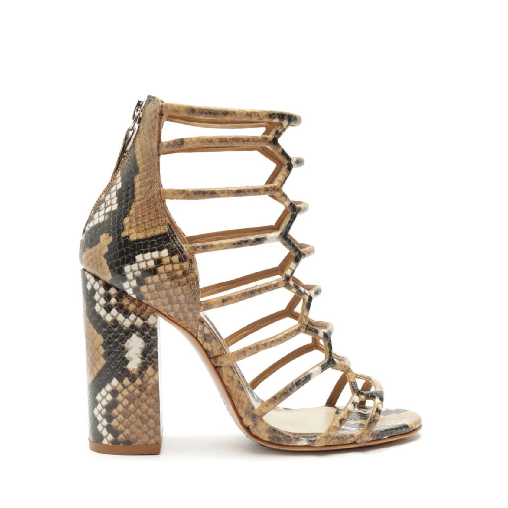 Julianna Block Snake-Embossed Leather Sandal | Schutz Shoes (US)