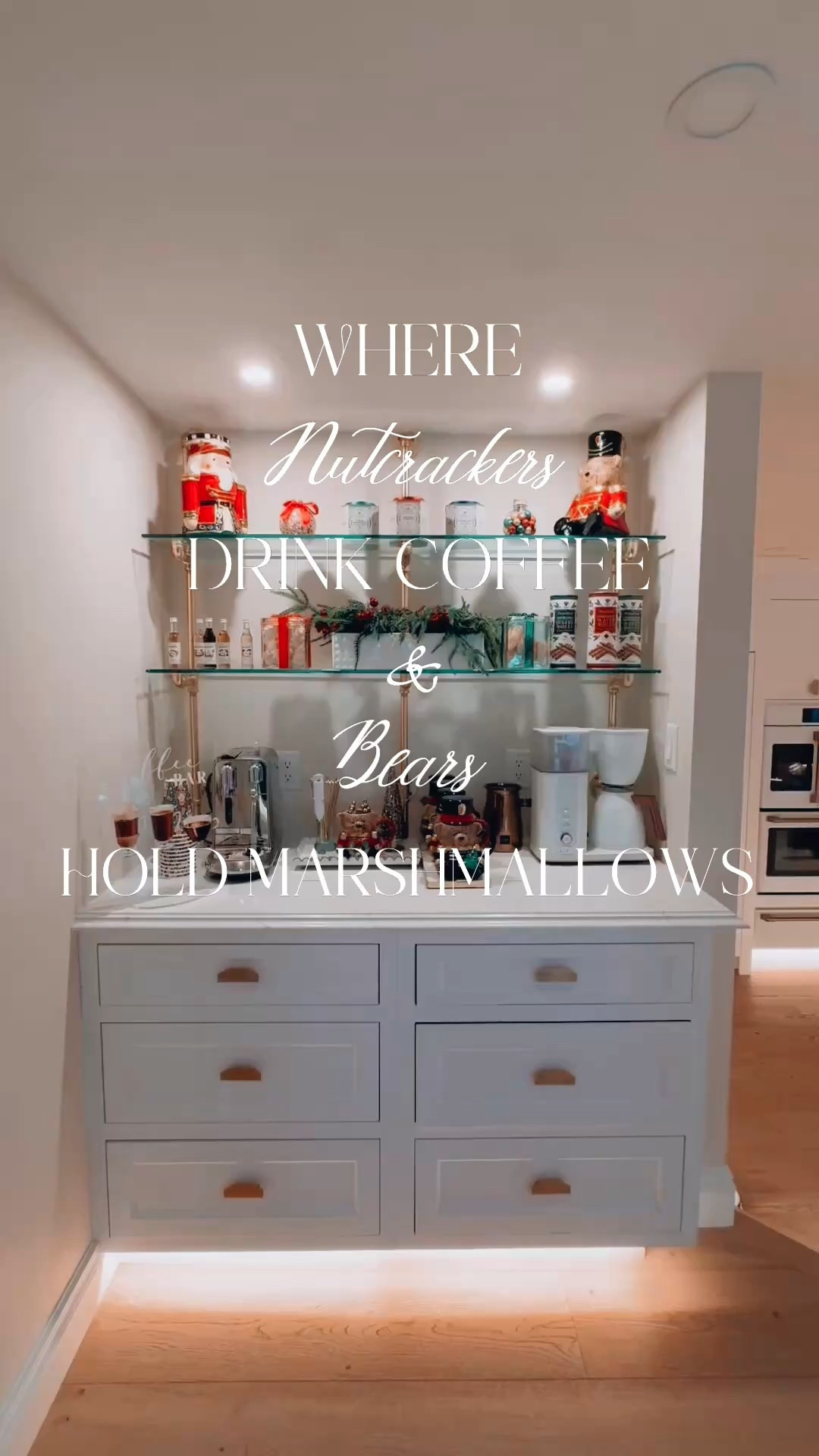 My Christmas coffee bar — Nutcracker whimsy with a discreet Ralph Lauren sensibility 🎄☕️

Parisian pâtisserie shelves, crystal jars filled like little gift boxes, syrups, Christmas wafers, fine teas, and all the coffee essentials that make winter civilized. Festive, functional, and absolutely not leaving in January.

The nutcracker bears are sold out and now only floating around on resale sites (eBay, Poshmark, Mercari). Everything else can be found here. 

#christmasbar #coffeebarstyling #nutcrackerdecor #thefinerthings #thefinercode #holidayentertaining #ralphlaurenhome #kitchenstyling #festivehome #chiceveryday

Stay fabulous and chic ✨

#LTKHoliday #LTKHome #LTKfoodie