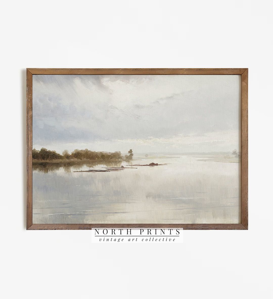 Muted Tonal River Painting Neutral Landscape Print Downloadable Digital Art PRINTABLE 4-22 - Etsy | Etsy (US)