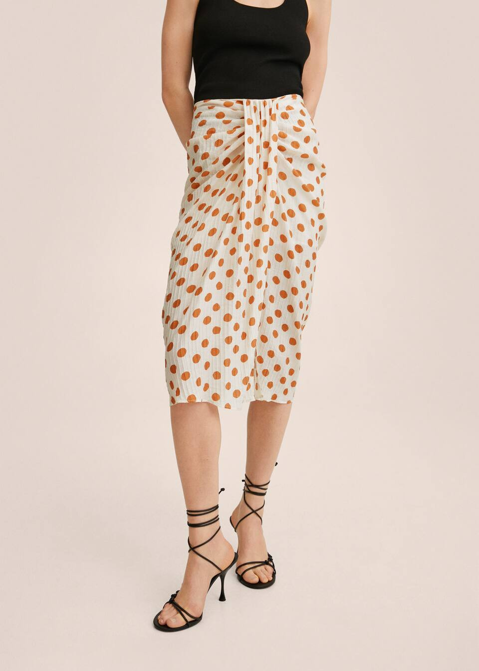 Polka-dot pleated skirt | MANGO (US)